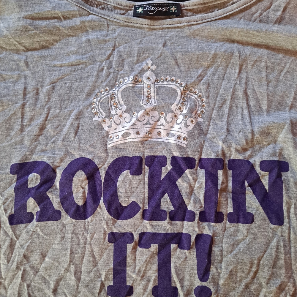George Kids Gray Tee with Purple Graphic